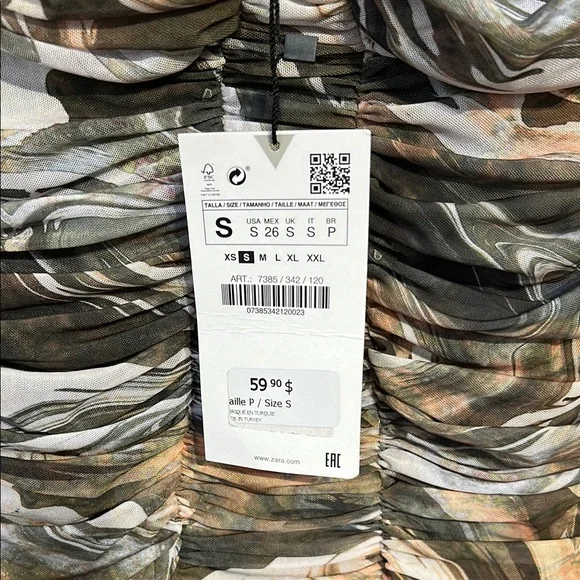 Stylish Multicolor Mesh Ruched Dress - Picture 2 of 4